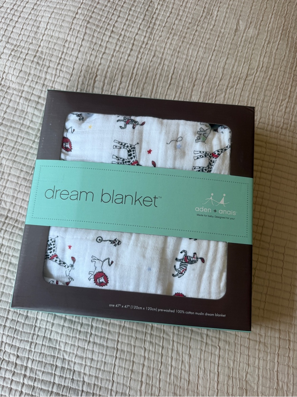 Aden + Anais Circus Animals muslin Dream blanket.